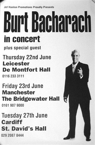 Burt Bacharach Concert Poster